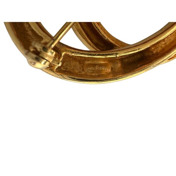 Givenchy Swirl Wave Brooch Pin Gold Plated - Picture 7 of 7